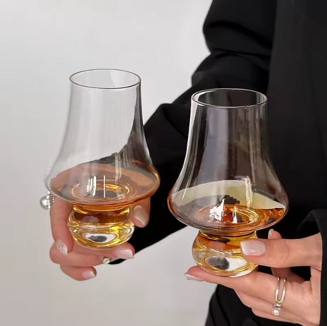 Vaso de Whisky - Cristal Hecho a Mano Diseño de Tulipán